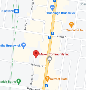 Map showing the location of 70 Saxon St in comparison to Sydney Rd and Brunswick train station.